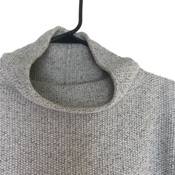 J. Jill Gray & Navy Striped Soft Oversized Cowl Neck Tunic Sweater Sz S - Picture 9 of 15